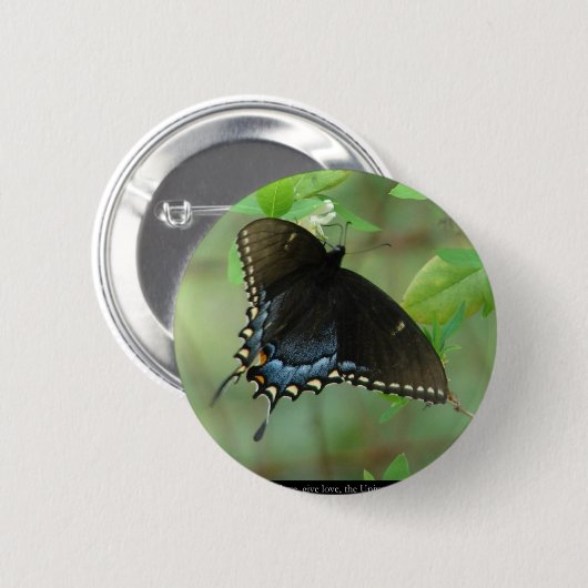 Black Frack Butterfly - Liebe Geschenke & Bekleidu Button (Vorne & Hinten)