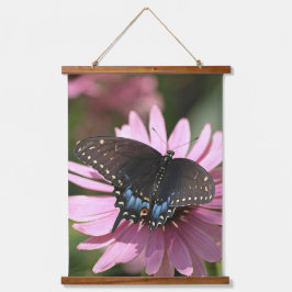 Black Frack Butterfly Wandteppich Mit Holzrahmen