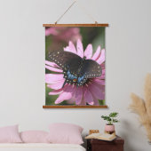 Black Frack Butterfly Wandteppich Mit Holzrahmen (Schlafzimmer)