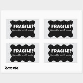 Black Fragile Handle mit Sorgfalt Business Rechteckiger Aufkleber (Blatt)