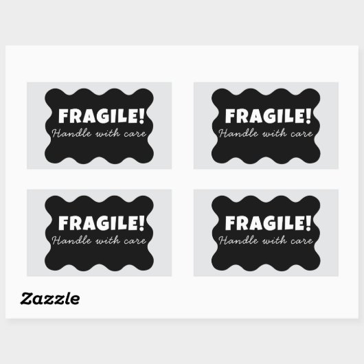 Black Fragile Handle mit Sorgfalt Business Rechteckiger Aufkleber (Blatt)