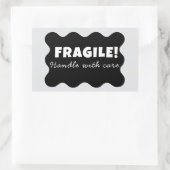 Black Fragile Handle mit Sorgfalt Business Rechteckiger Aufkleber (Tasche)