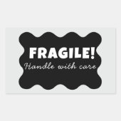 Black Fragile Handle mit Sorgfalt Business Rechteckiger Aufkleber (Vorderseite)
