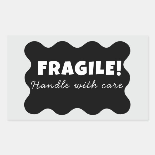 Black Fragile Handle mit Sorgfalt Business Rechteckiger Aufkleber (Vorderseite)