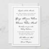 Black Frame Calligraphy Elegance Classic Wedding Einladung (Vorderseite)