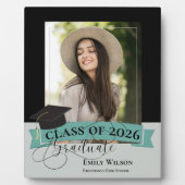 Black Frame Graduation Keepsake Photo Plaque Fotoplatte (Vorderseite)