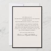 Black Frame Ivory Graduation One Photo Announcemen Einladung (Rückseite)