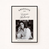 Black Frame Ivory Graduation One Photo Announcemen Einladung