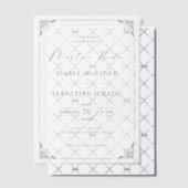 Black Frame Motif Nuestra Boda Spanische Hochzeit Pergament Einladungen (Versetzt (Einladung))