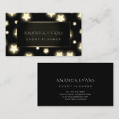 Black Frame Stars Gold Spark Sepia Visitenkarte (Vorne/Hinten)