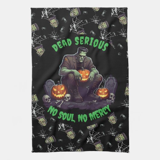 🖤 Black Frankenstein Doormat 💀 🚪 Geschirrtuch (Vertikal)