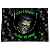🖤 Black Frankenstein Halloween 💀 Große Geschenktüte (Vorderseite)
