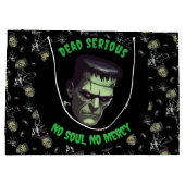 🖤 Black Frankenstein Halloween 💀 Große Geschenktüte (Rückseite)