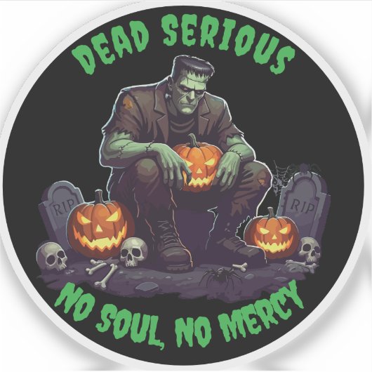🖤 Black Frankenstein Halloween Sticker 💀 🎃 (Vorderseite)