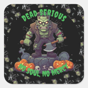 🖤 Black Frankenstein Halloween Sticker 💀 🎃