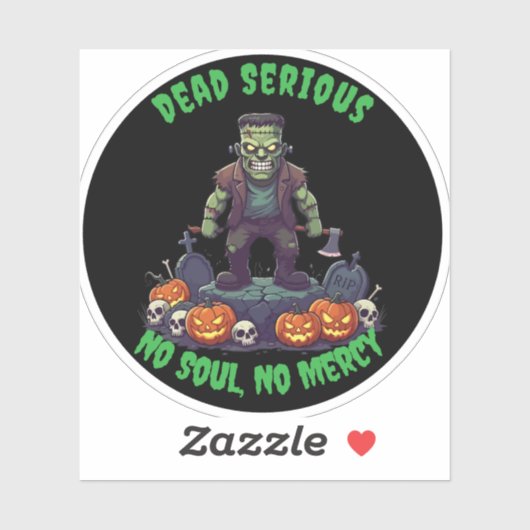 🖤 Black Frankenstein Halloween Sticker 💀 🎃 (Blatt)