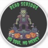 🖤 Black Frankenstein Halloween Sticker 💀 🎃 (Vorderseite)