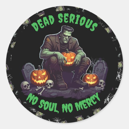 🖤 Black Frankenstein Halloween Sticker 💀 🎃 (Vorderseite)