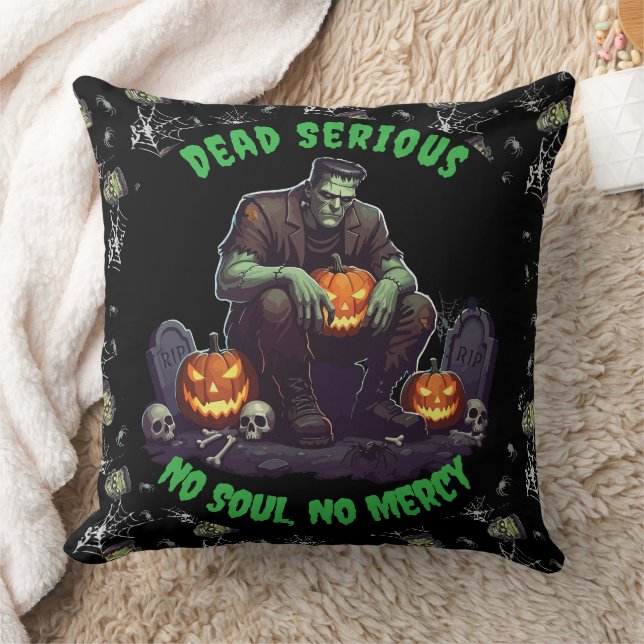 🖤 Black Frankenstein Throw Kissen 💀 🛋️ (Decke)