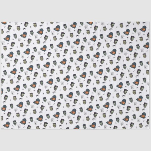 🖤 Black Frankenstein Tissue Paper 💀 🎃 Seidenpapier (Vorderseite)