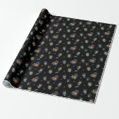 🖤 Black Frankenstein Wrapping Paper 💀 🎃 Geschenkpapier (Ungerollt)