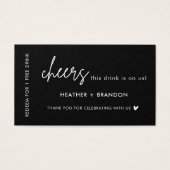 Black Free Drink Wedk Drink Ticketkarten (Vorderseite)