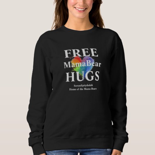 Black Free Hugs Sweatshirt - keine Kapuze (Vorderseite)