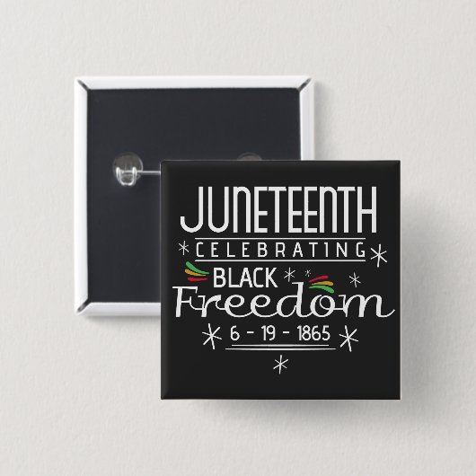 Black Freedom Juneteenth Button (Vorne & Hinten)