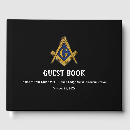 Black Freemasons Mauerwerk Platz und Kompass Gästebuch (Vorderseite)