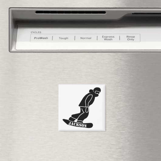 Black Freeride Snowboarder Snowboarder Stift Magnet (In Situ (Geschirrspüler))