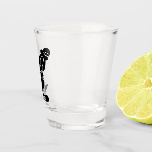 Black Freeride Snowboarder Snowboarder Stift Schnapsglas (Rechts)