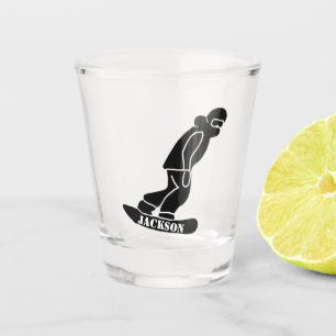 Black Freeride Snowboarder Snowboarder Stift Schnapsglas