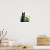 Black Freisian Horse Poster Print (Küche)