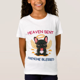 Black French Bulldog als Engel auf Erden T-Shirt