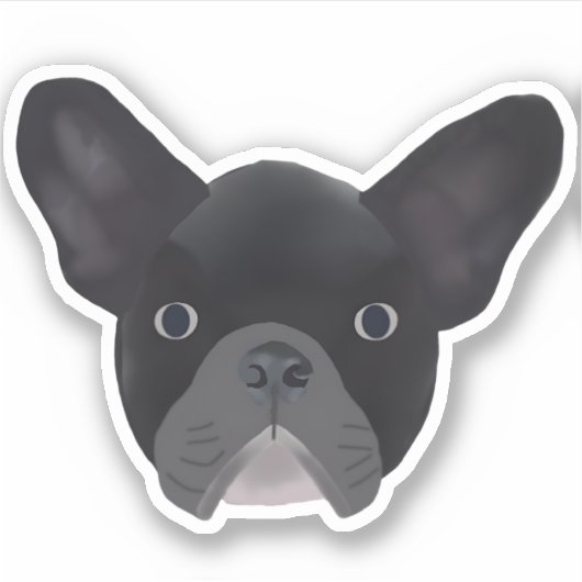 Black French Bulldog Aufkleber (Vorderseite)