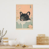 Black French Bulldog Bathroom Print Japandi Poster (Küche)