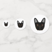 Black French Bulldog Face Table Confetti Konfetti (Vorderseiten)