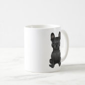 Black French Bulldog / Französischer Niedlicher Ca Kaffeetasse (VorderseiteRechts)