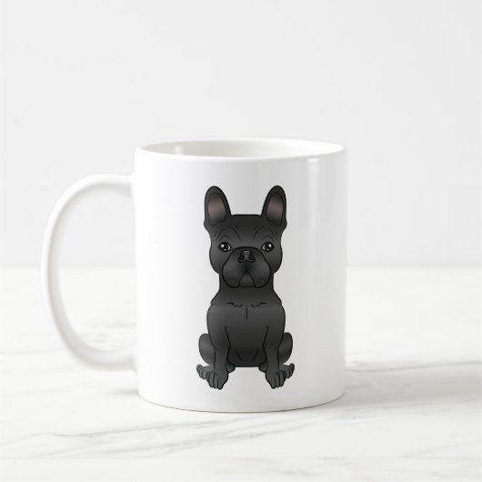 Black French Bulldog / Französischer Niedlicher Ca Kaffeetasse (Links)