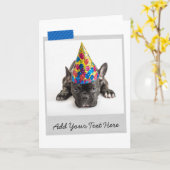 Black French Bulldog Frenchie Funny Card Karte (Gelbe Blume)