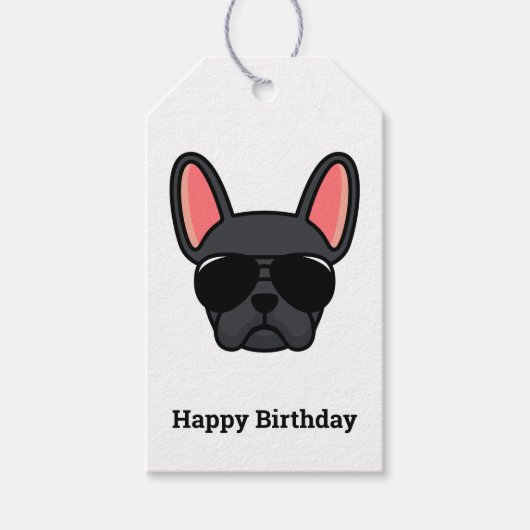 Black French Bulldog-Gift-Tags Geschenkanhänger (Vorderseite)