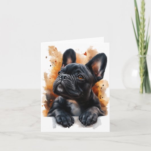 Black French Bulldog Grußkarte Dankeskarte (Vorderseite)