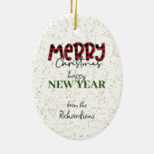 Black French Bulldog Joy to the World Christmas Keramik Ornament (Hinten)