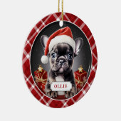 Black French Bulldog Keramik Circle Ornament (Rechts)