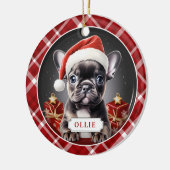 Black French Bulldog Keramik Circle Ornament (Links)