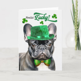 Black French Bulldog Lucky St Patrick's Day Feiertagskarte