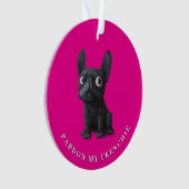 Black French Bulldog niedlich Illustration Neon pi Ornament (Vorderseite)
