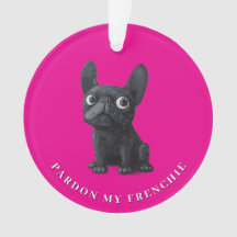Black French Bulldog niedlich Illustration Neon pi