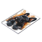 Black French Bulldog-Notebook Notizblock (Linke Seite)