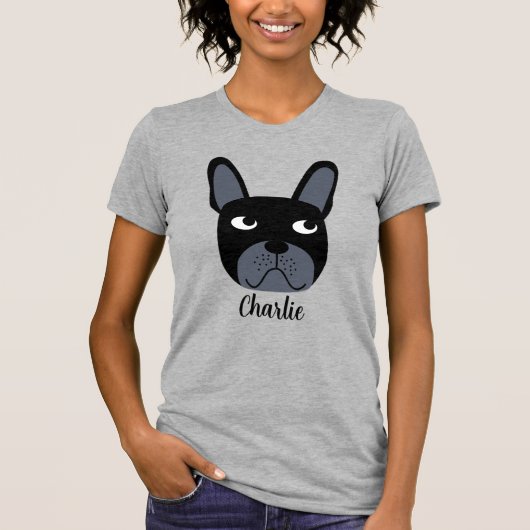Black French Bulldog Personalisierter T - Shirt (Vorderseite)